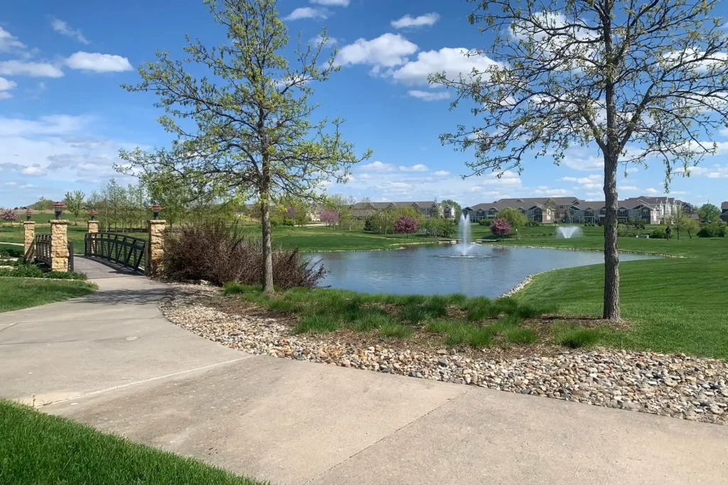fountain and landscape