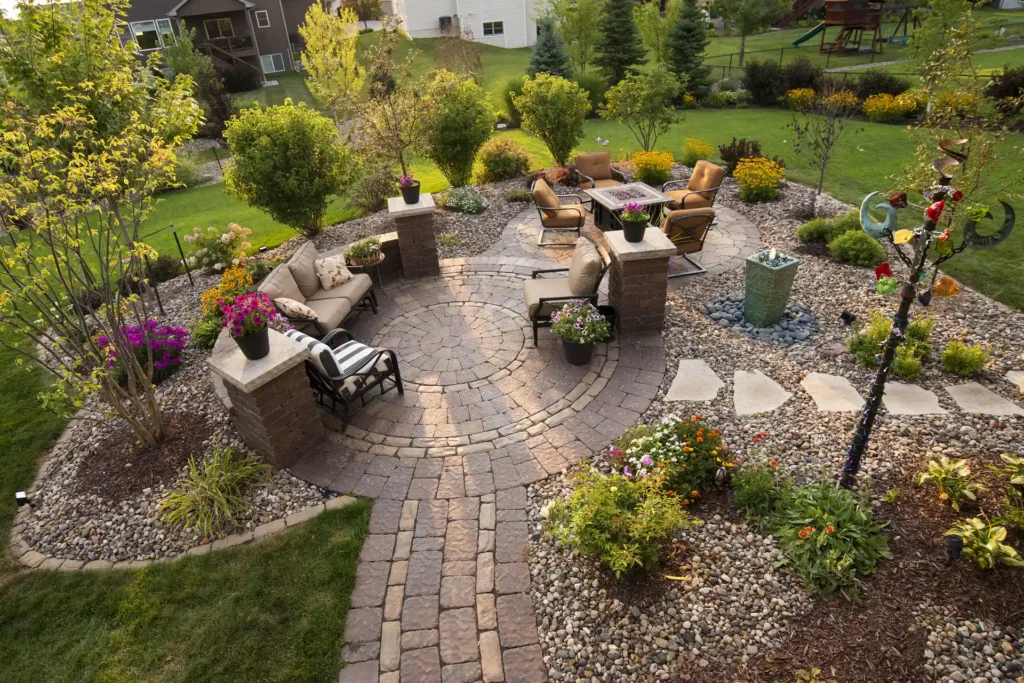 outdoor landscape design and seating