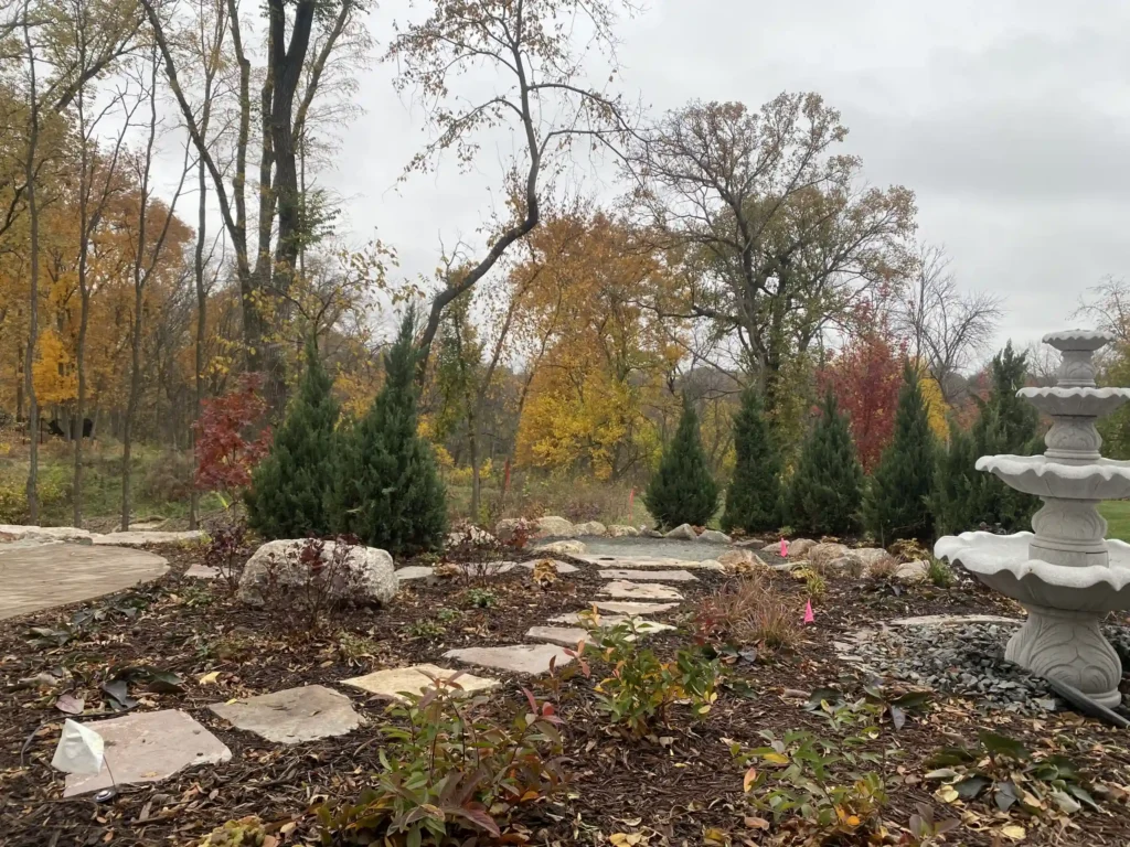 landscaping with stone path